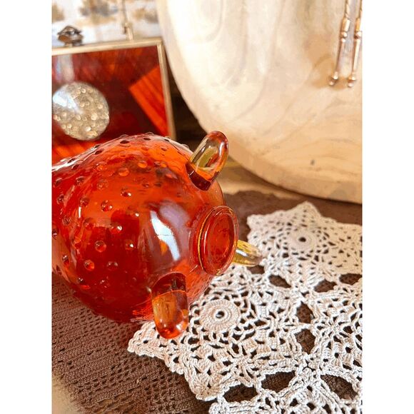 Vintage L.E. Smith Amberina 3-Toed Footed Stretch Swung Bud Vase – Mid-Century M - Picture 5 of 5